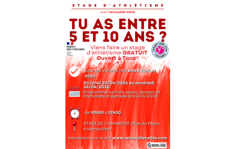STAGE GRATUIT DU 20/04 AU 24/04 /2026 OUVERT A TOUS LES ENFANTS DE 5 à 10 ans !!!